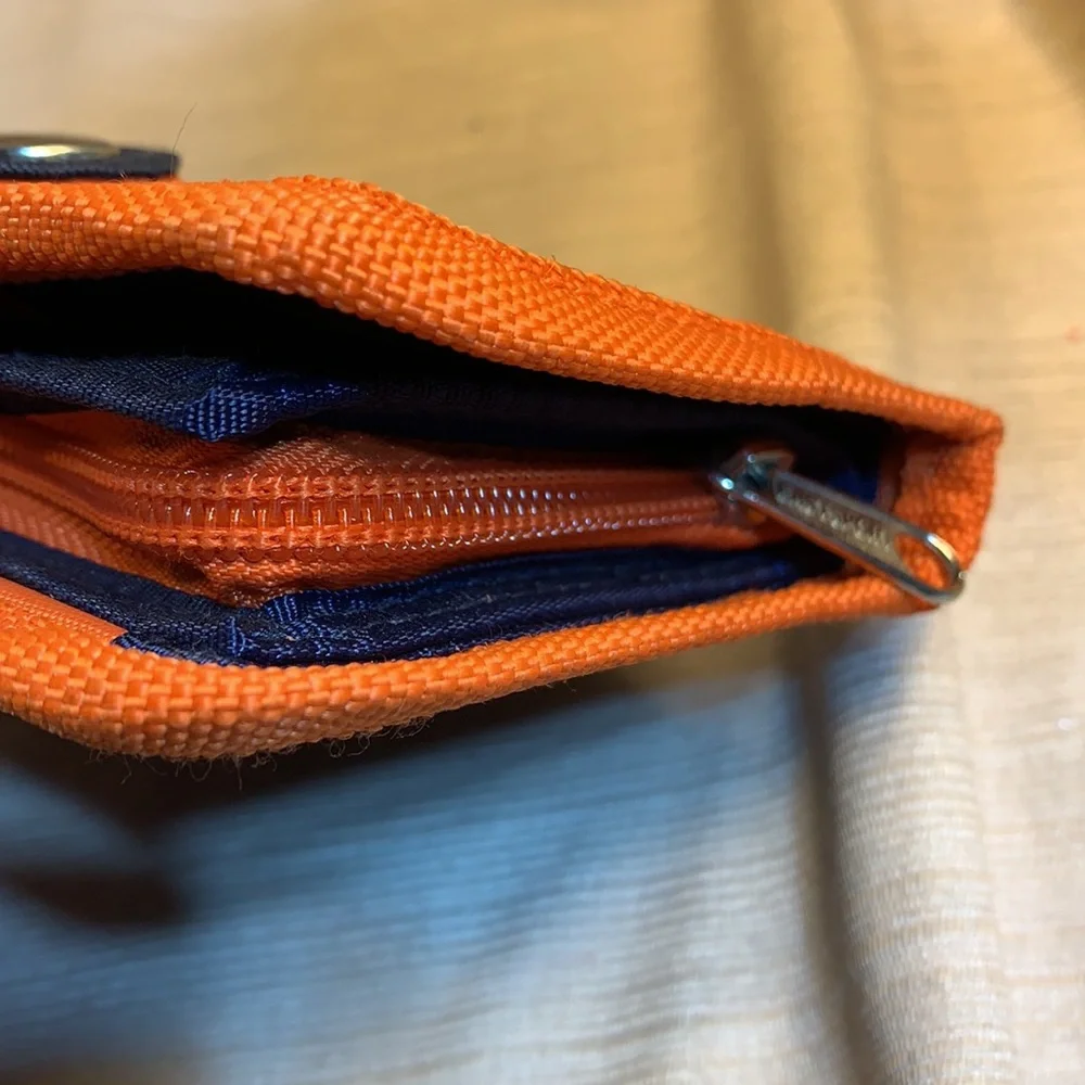 Wallet w/carabiner and zip around coin poch